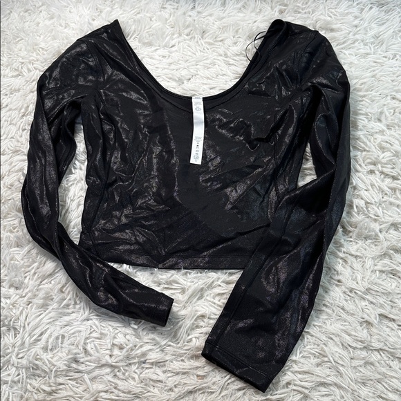 Lululemon Align Long Sleeve Shirt *Shine Radiate Foil Print Black - Picture 1 of 5